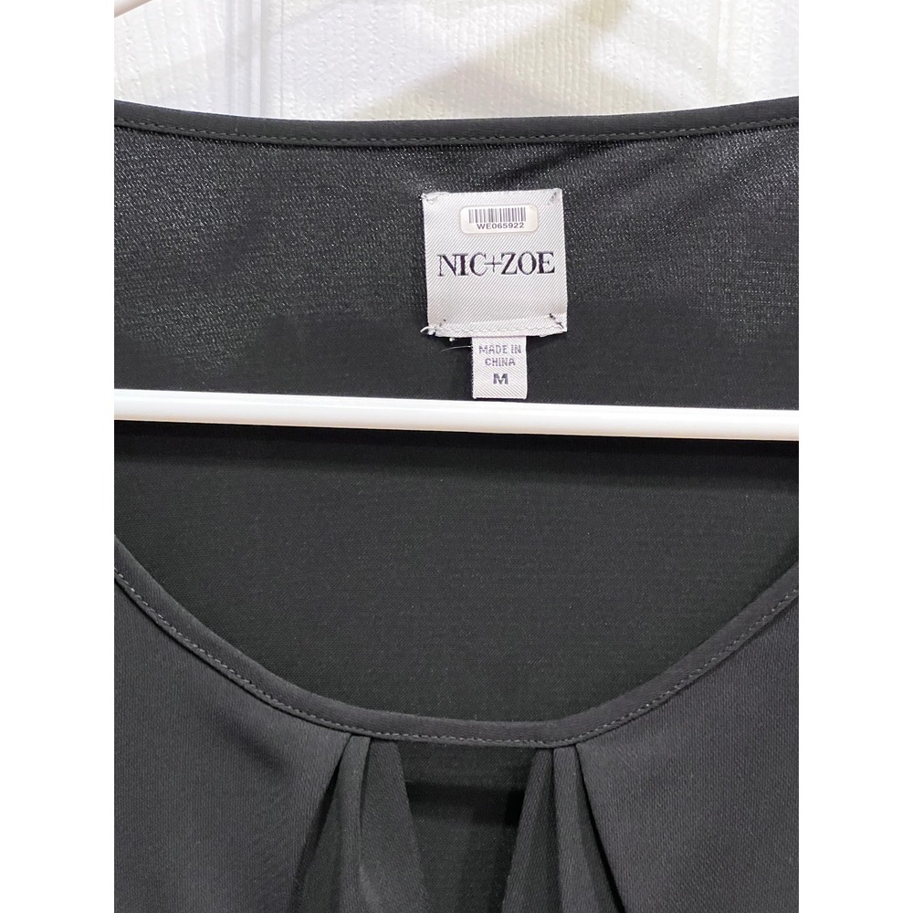 NIC+ZOE Womens Black Keyhole Sleeveless Blouse Top Size M - Picture 4 of 7